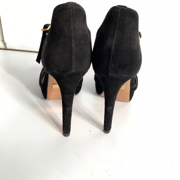 Worn Once Michael Kors Black Velvet Heels with Ankle Strap - Picture 3 of 7